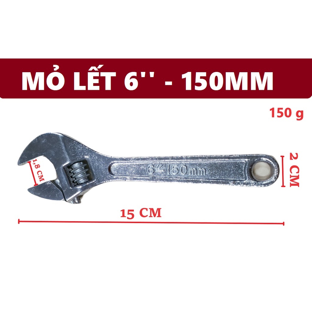 Mỏ lết thép trắng 6 inch - 150mm