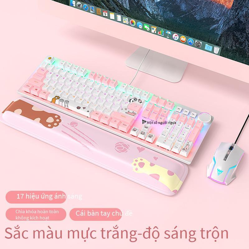 Giá Đặc Biệt Wrangler Đôi Phối Màu Chủ Đề Mèo Dễ Thương Bàn Phím Cơ Laptop Văn Phòng Dễ Thương Hoa Anh Đào Hồng Bàn Phím Cơ