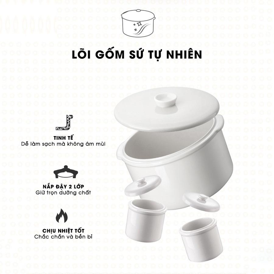 Nồi nấu chậm Sothing Bear Sube002 1,6L, bản quốc tế- Hàng chính hãng