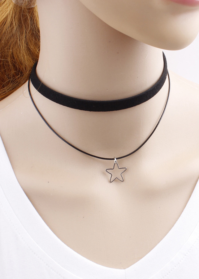 Vòng cổ choker tattoo V60 phối ngôi sao
