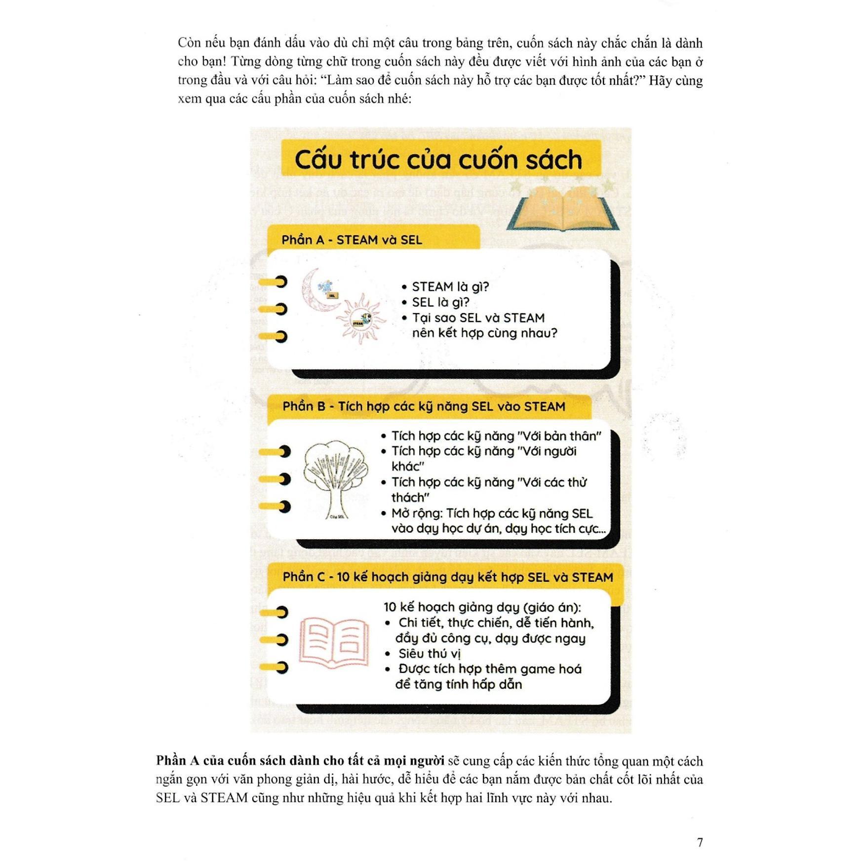 Sách - Kết Hợp Giáo Dục STEAM Và Giáo Dục Cảm Xúc Xã Hội SEL Dành Cho Tiểu Học Và Mầm Non - Hồng Ân