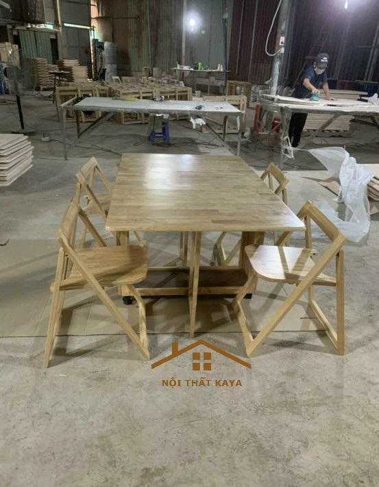 Bàn ăn xếp gọn xuất khẩu Nhật 4 Ghế