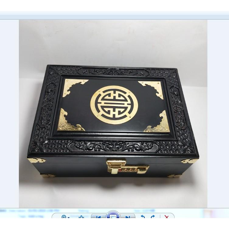HỘP TRANG SỨC - HỘP ĐỰNG CON DẤU GỖ MUN CAO CẤP CHẠM MẶT KHÓA MÃ SỐ LOẠI 1 - ẢNH THẬT