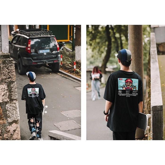Áo thun nam nữ Họa tiết MARIO dáng rộng OVERSIZE hot hit