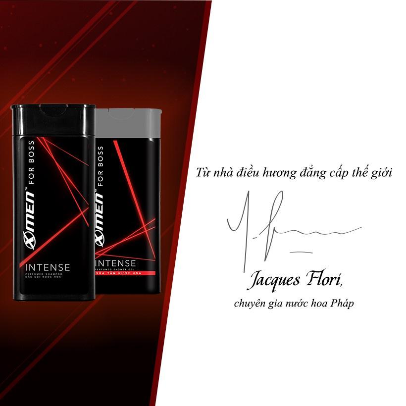 Combo dùng thử Dầu gội - Sữa tắm X-men For Boss Intense hương trầm ấm 380g/Chai