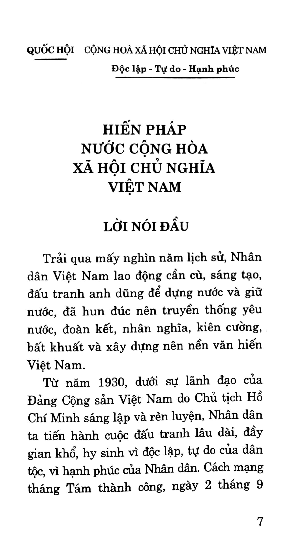 Hiến Pháp Nước Cộng Hòa Xã Hội Chủ Nghĩa Việt Nam