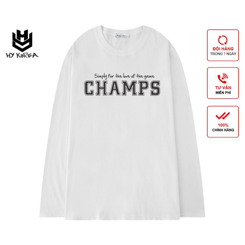 Áo Thun Tay Dài HY KOREA Form Rộng Unisex, Chanps.