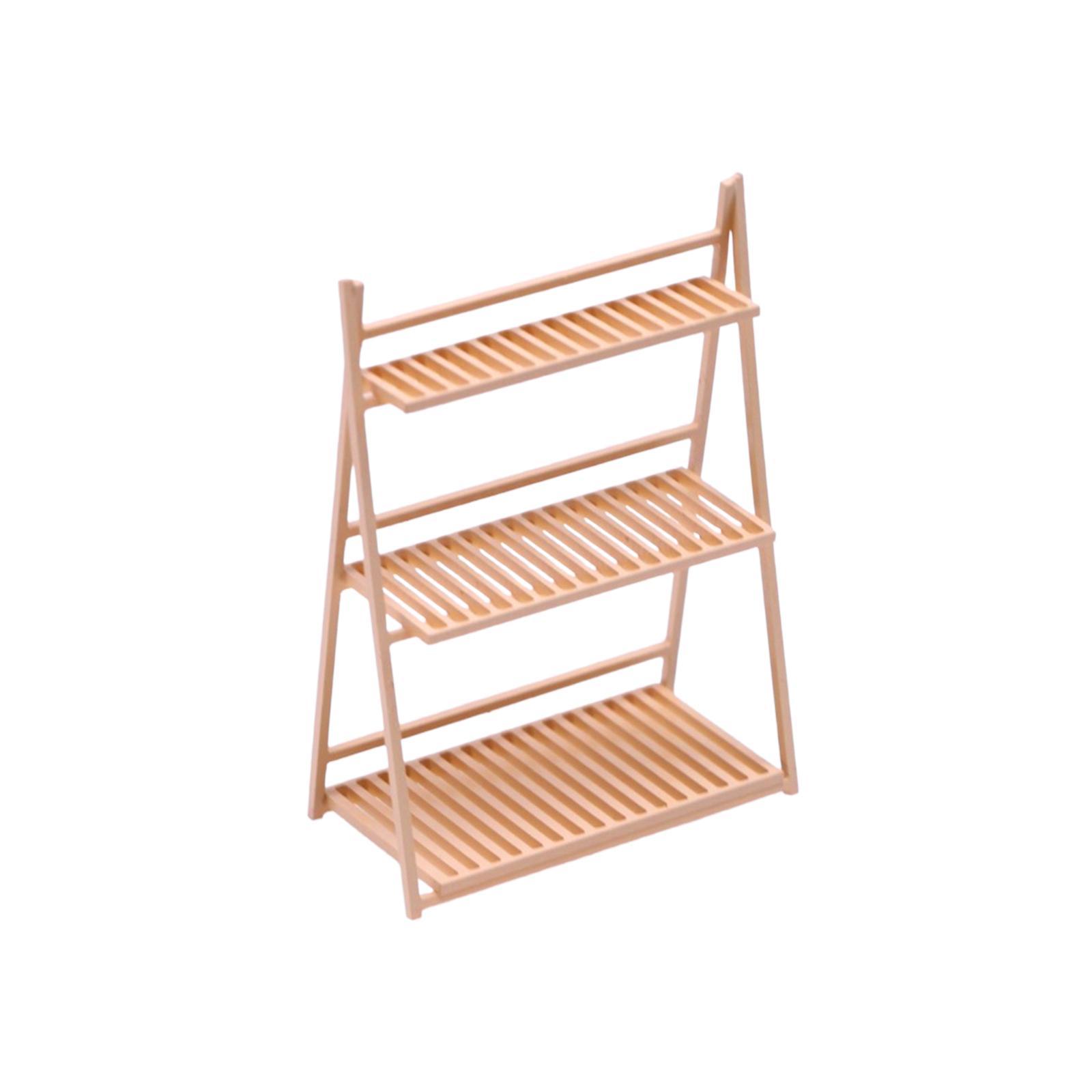 1:12 Scale Miniature Plant Stand, Dollhouse Furniture, Mini Display Shelf Dollhouse Accessories for Boys Girls Birthday Gifts