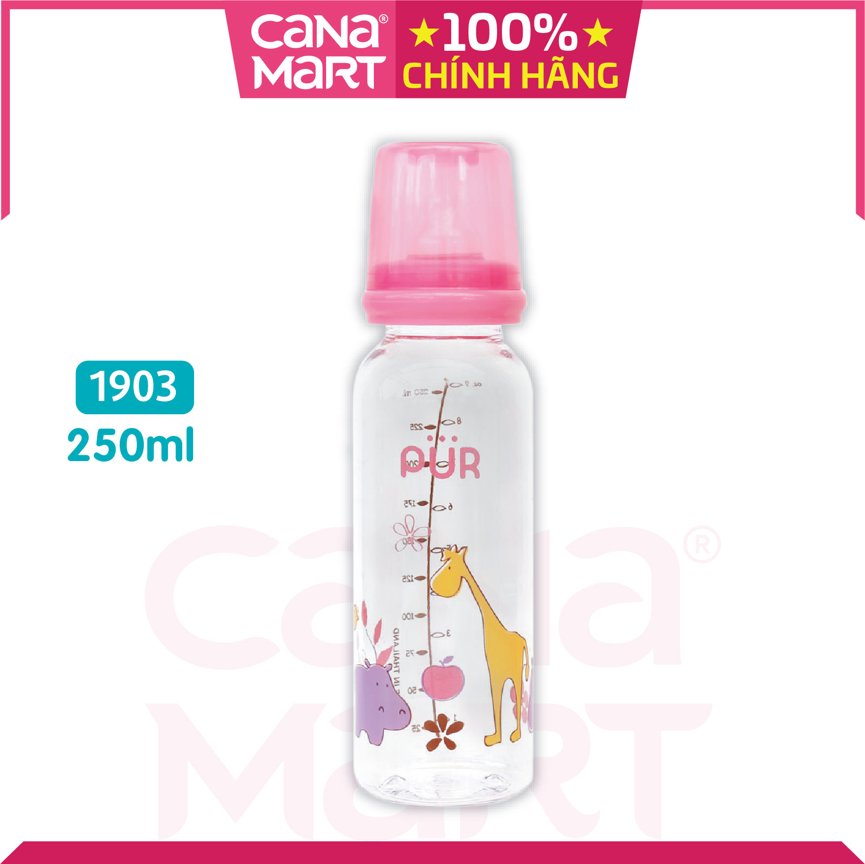 Bình sữa cổ thường thân thon Pur Feeding 250ml (1903)