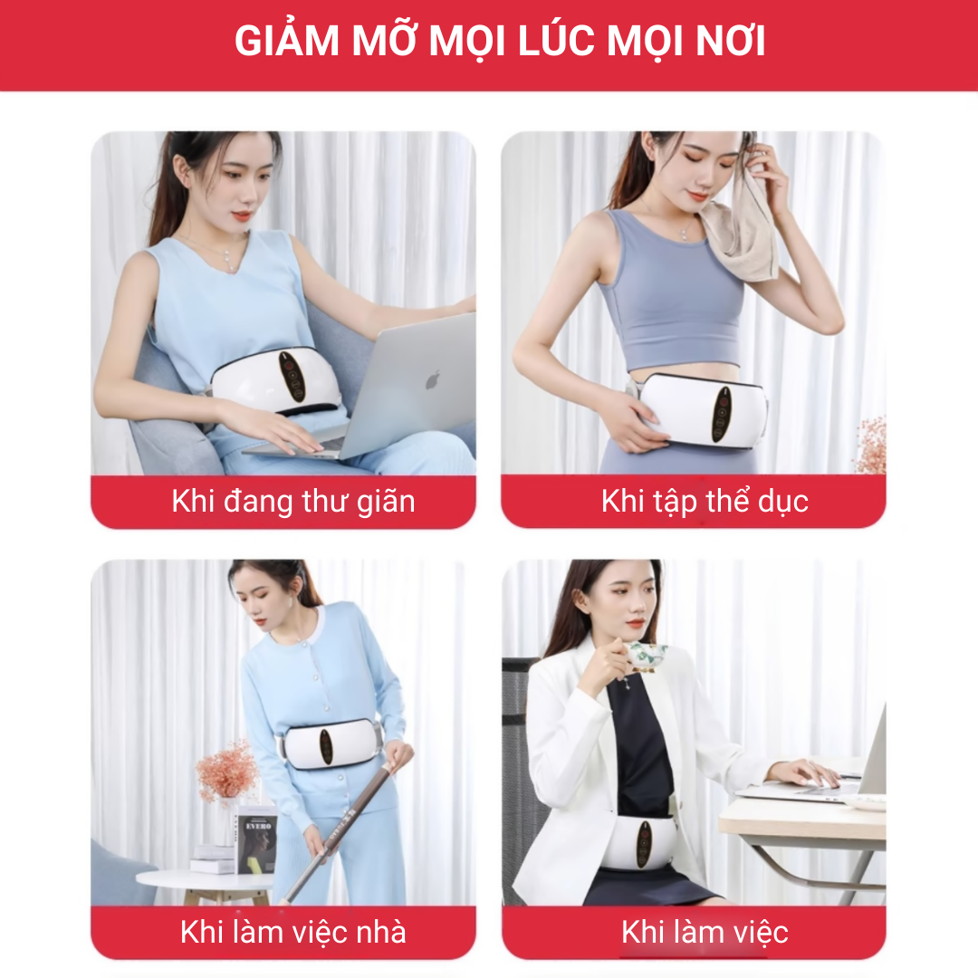 Máy Massage Bụng SP1810, Đai Massage Giảm Eo, Máy Rung Bụng Kết Hợp Làm Nóng Hiệu Quả