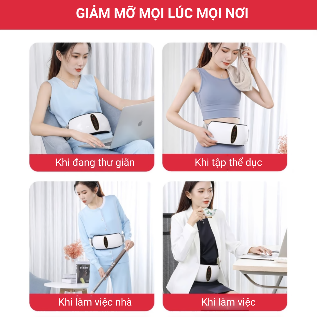 Máy Massage Bụng SP1810, Đai Massage Giảm Eo, Máy Rung Bụng Kết Hợp Làm Nóng  Hiệu Quả