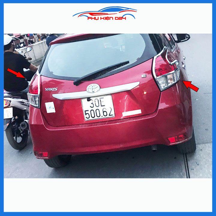 Ốp viền đèn pha hậu ô tô Yaris 2014-2015-2016-2017-2018 mạ crom, ốp đèn lắp trước sau trang trí bảo vệ xe hơi