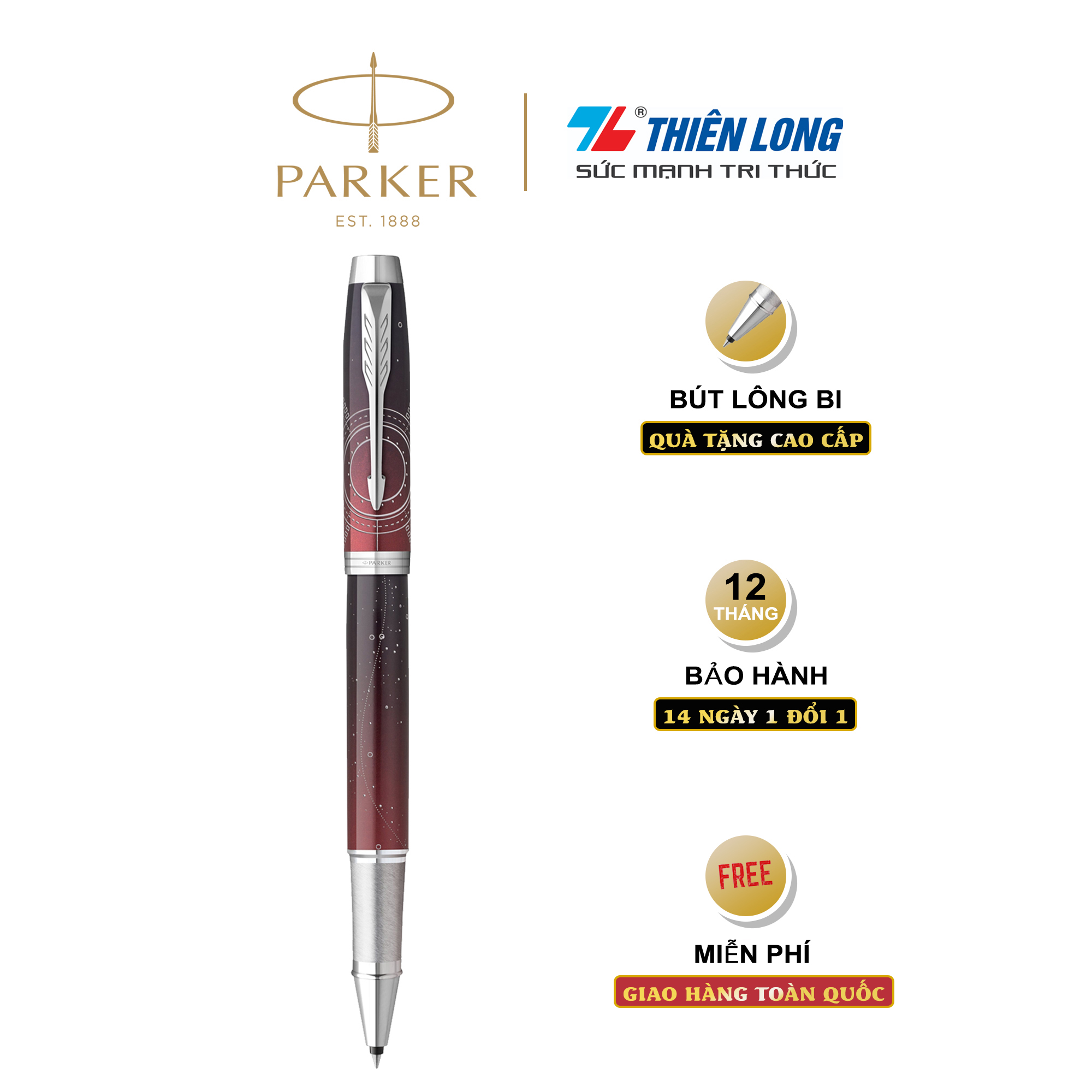 Bút lông bi Parker IM Special Editon Portal Red - Thép không gỉ - Ngòi 0.7mm - 2153000Z
