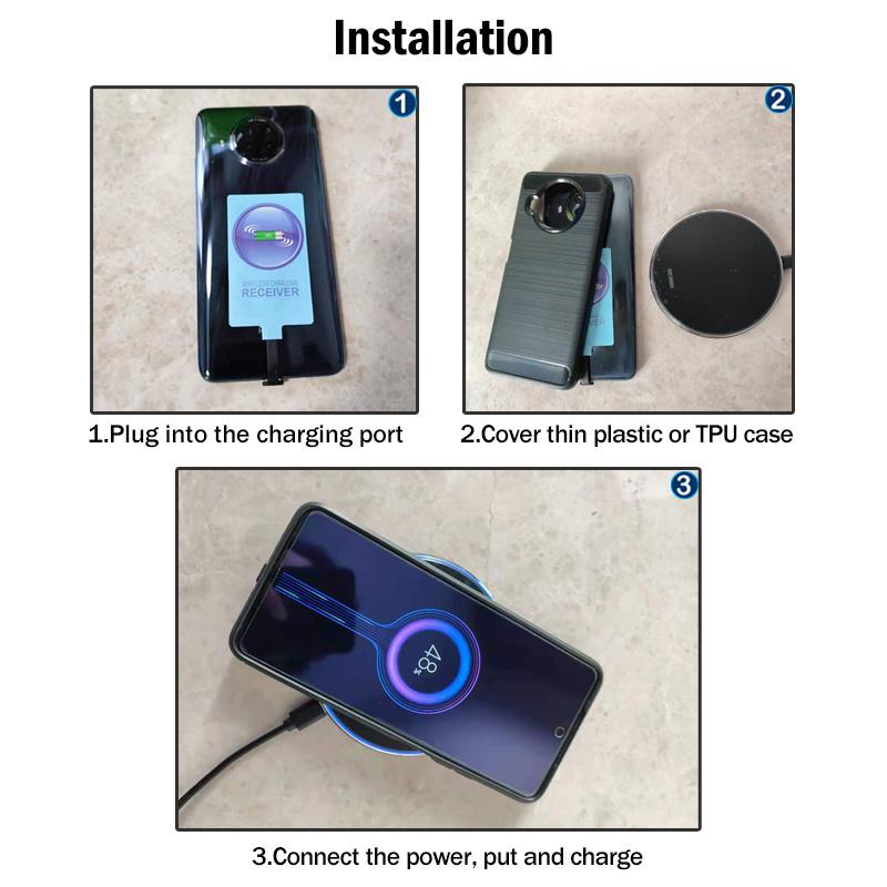 Bộ thu sạc không dây QI cho Realme GT Neo 2 2T 3 3T GT2 Pro Không dây Bộ sạc+Bộ chuyển đổi USB Type-C