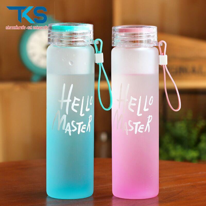 Bình đựng nước Hello Master 480ml chất liệu thủy tinh