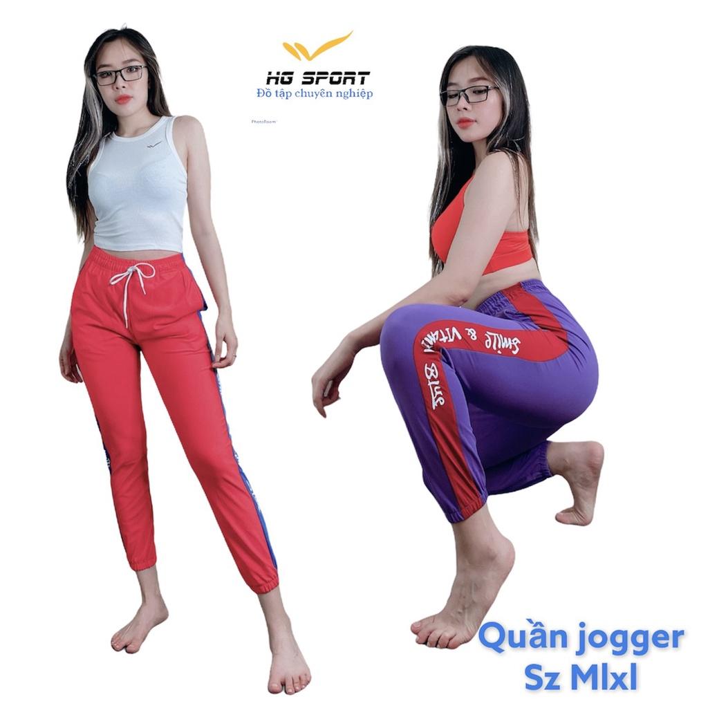 Quần tập Yoga, Đồ tập Gym Thể thao nữ ,quần joggger phối màu , từ 43-65kg QDJ501