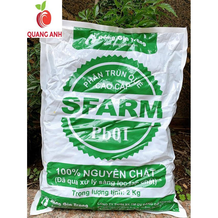 Phân Bón Trùn Quế SFARM cao cấp 2KG - phân bón hữu cơ trồng cây, trồng rau, cây cảnh nội thất, cây hoa kiểng