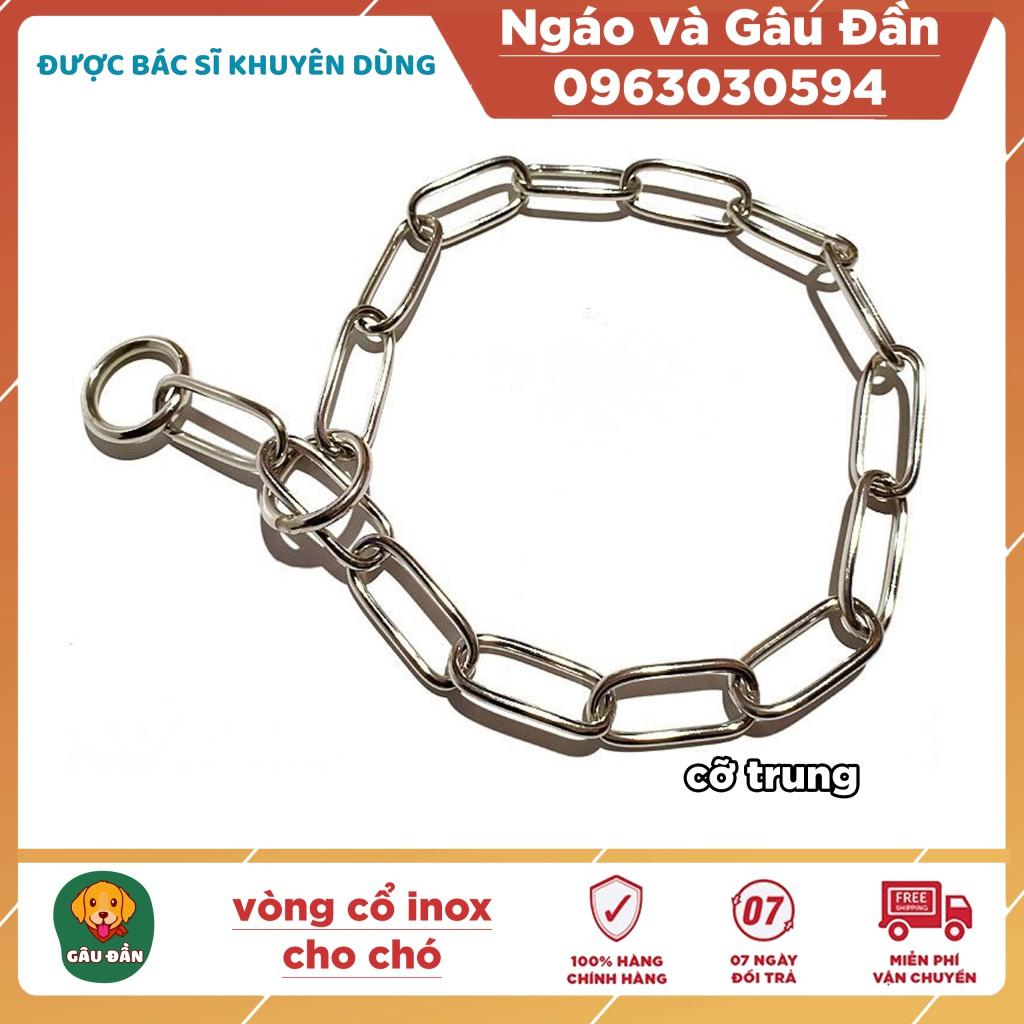 Vòng cổ cho chó chất liệu inox không gỉ Ngáo Và Gâu Đần Cỡ trung