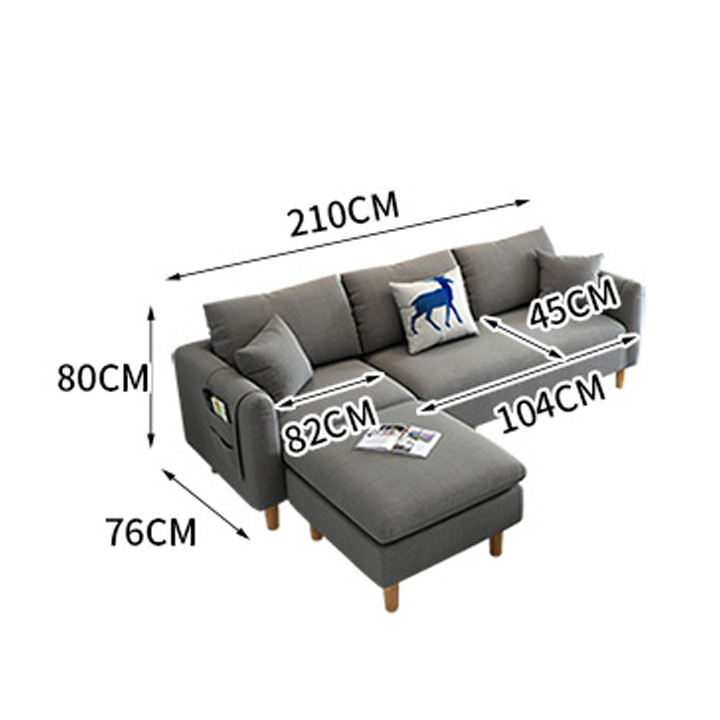 Ghế sofa phòng khách hiện đại - Ghế sofa chữ L cao cấp -Kích thước 210*128*80cm- Giao màu ngẫu nhiên