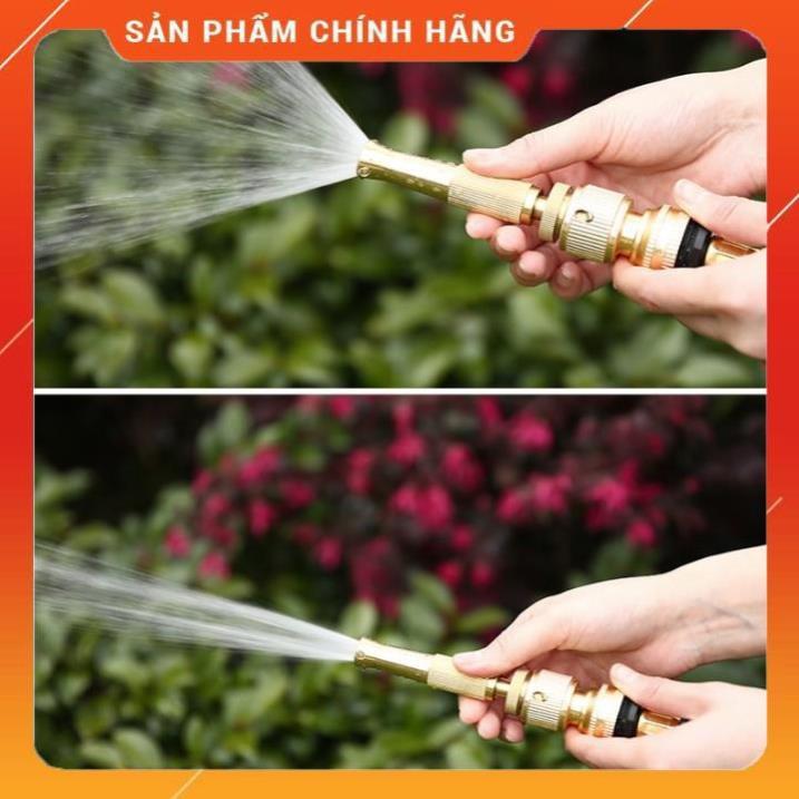 Vòi tưới cây rửa xe️ Bộ dây vòi xịt nước rửa xe, tưới cây , tăng áp 3 lần, loại 15m 206587 đầu đồng,cút đồng