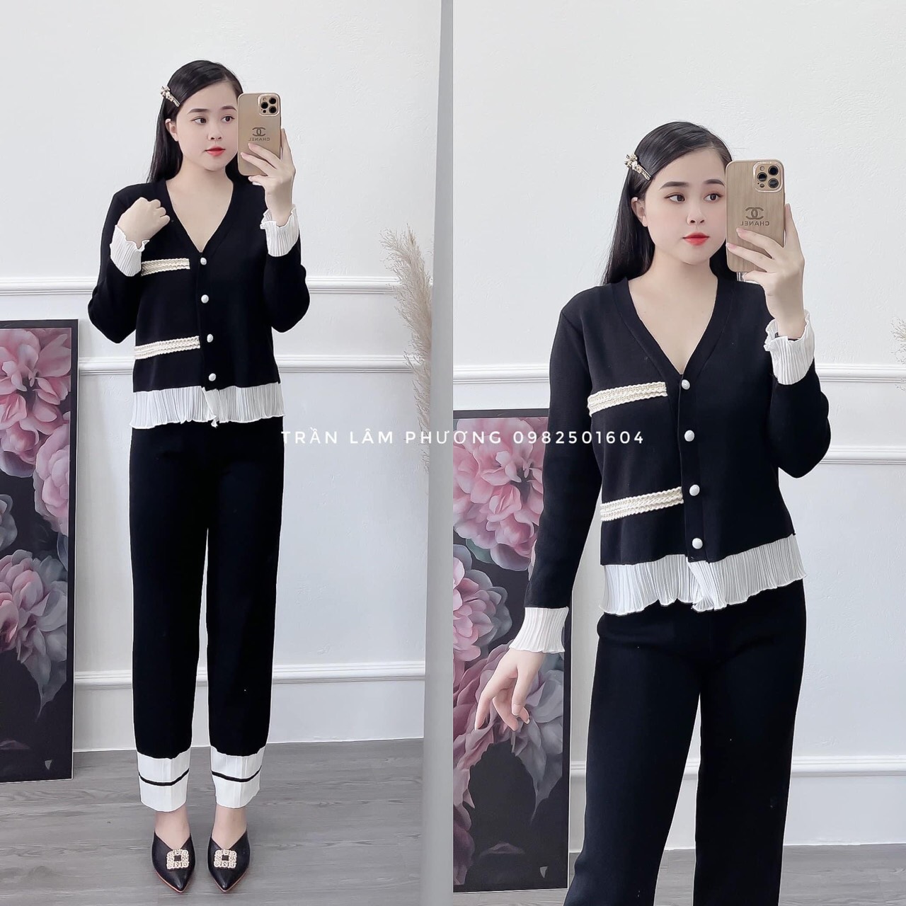 Bộ Pyjama Tiểu Thư Tay Dài Xoè Bồng Xinh Xắn