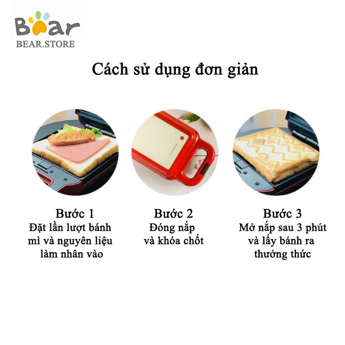 Máy Nướng Bánh Mì Sandwich Bánh Kẹp Đa Năng Gồm 4 Bộ Khuôn - Máy Nướng Bánh, Rán Trứng, Rán Thịt, Làm Bánh Mì Kẹp