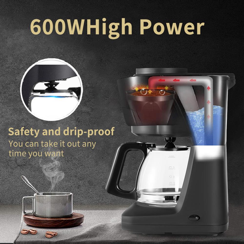 Máy Pha Cà Phê Nhỏ Tại Nhà Di Động Tự Động Mỹ Nhỏ Giọt 600W