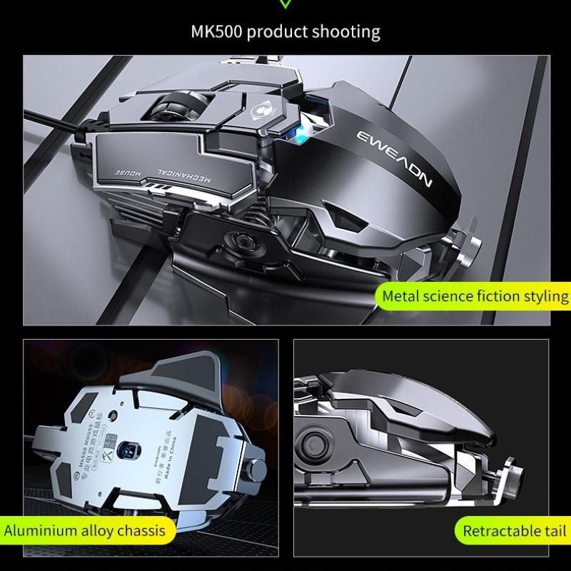 Chuột cơ gaming led RGB 6400DPI - J600B mechanical Gaming mouse