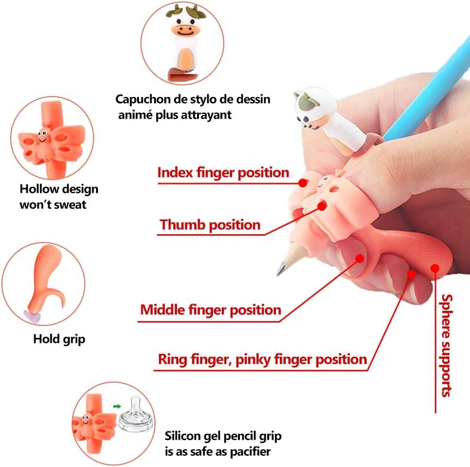 Grips cho bút chì, rất nhiều Grip Guide Pencil, Pencil Guide Finger Silicone Viết, Bộ chuyển đổi bút chì để viết tư thế cho trẻ em học sinh