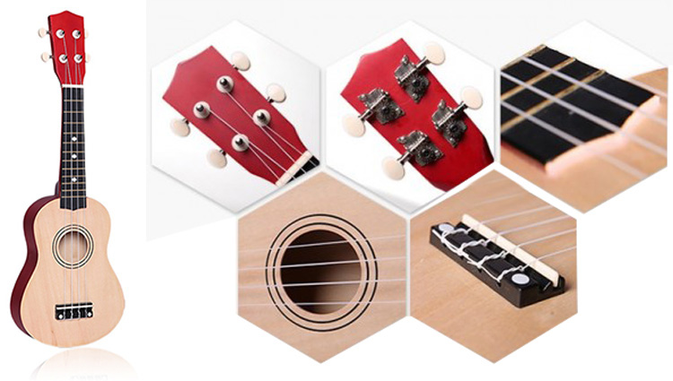 Combo Đàn Ukulele Soprano Mặt Gỗ KBD 33A15- Go + Bao Đàn