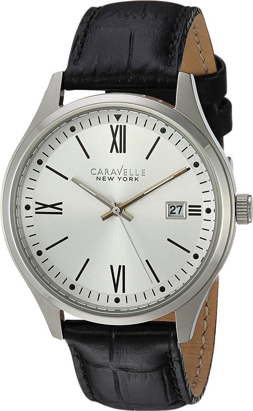 Đồng Hồ Nam Dây Da Caravelle 43B143 (41mm) - Trắng Đen