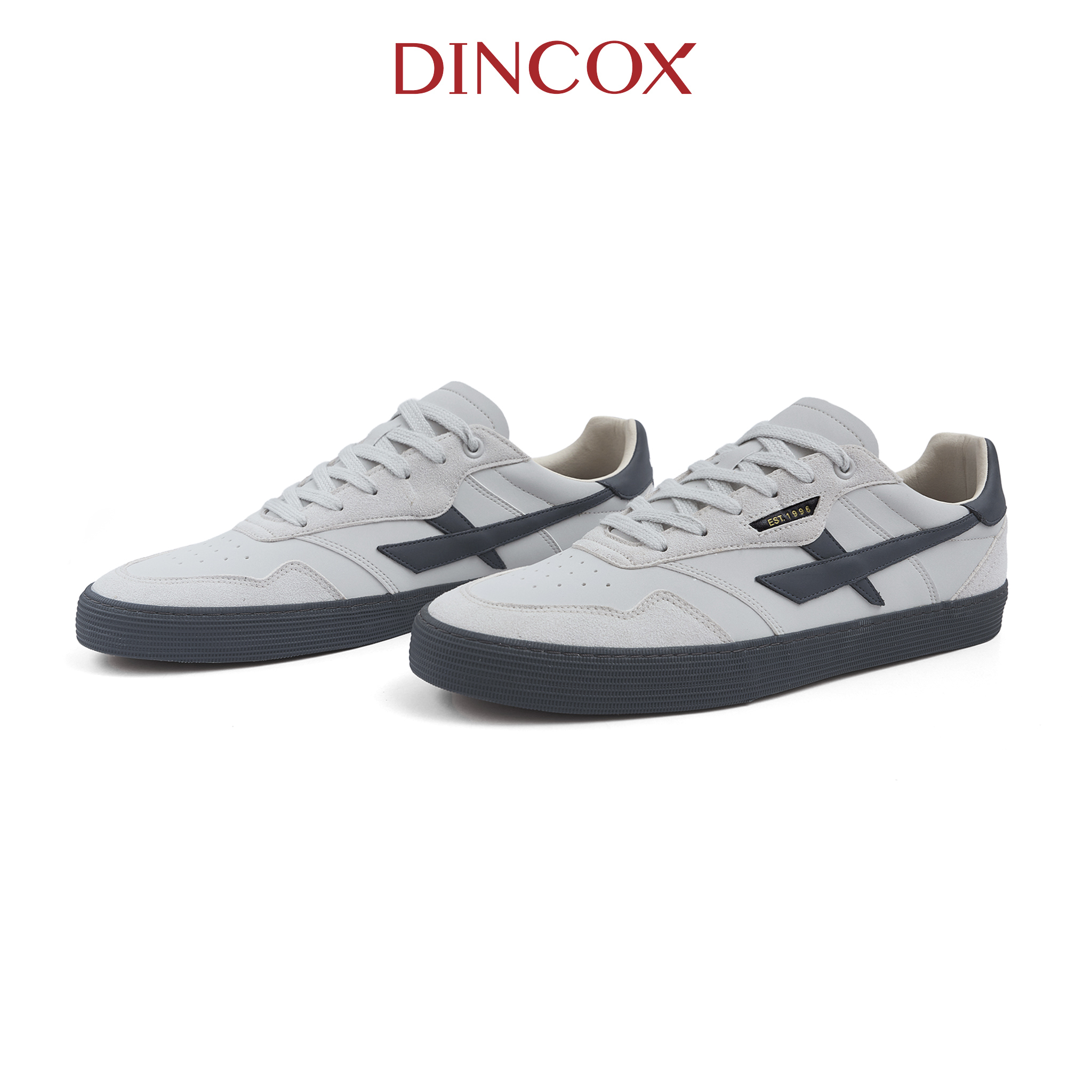 [NEW ARRIVAL] Giày Sneaker Nam Nữ DC48 SMOKE DRIFT Dincox Shoes Đế Bằng - Da phối Suede Cao Cấp
