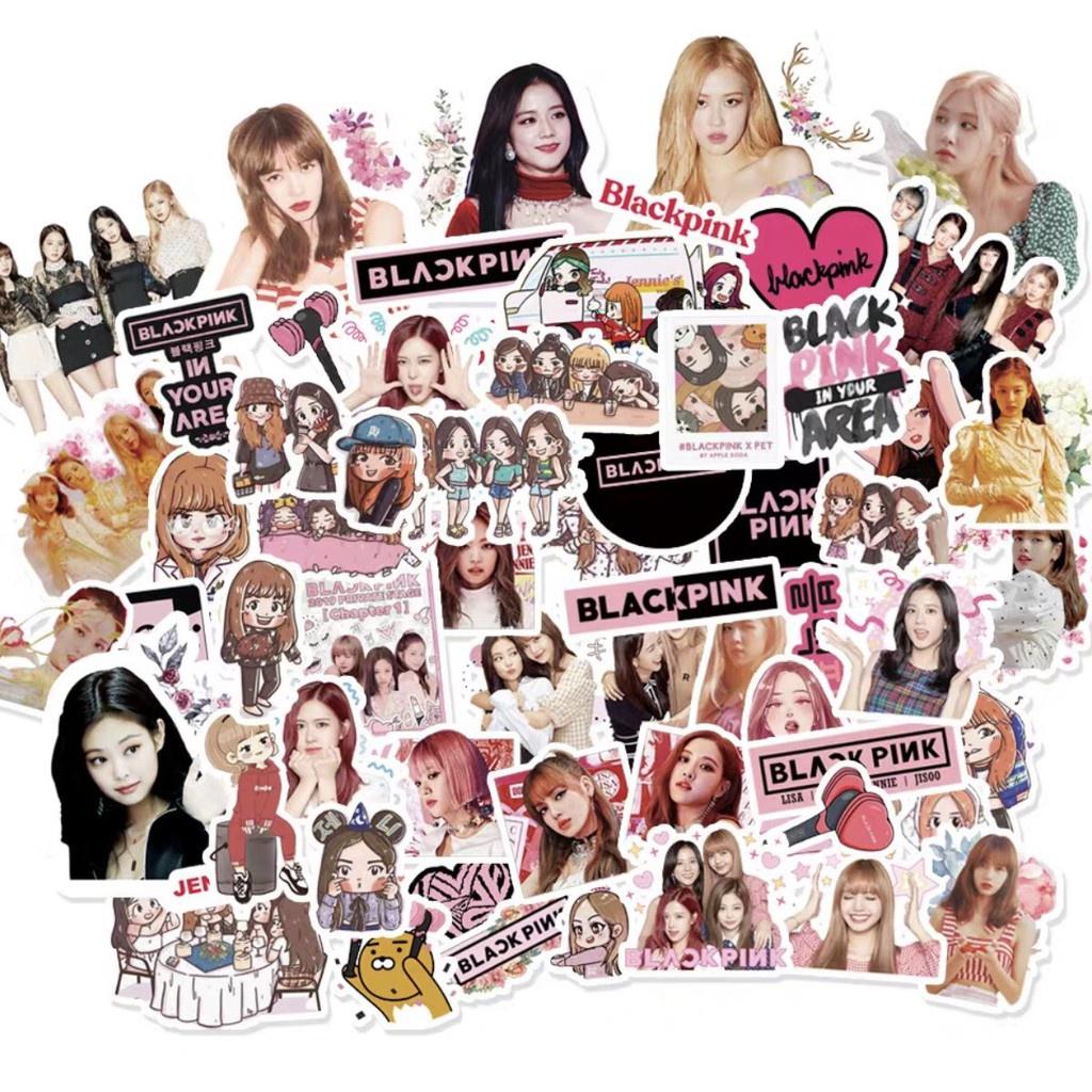 Bộ sticker nhóm hạc Blackpink chống thấm nước trang trí mũ bảo hiểm, đàn, guitar, ukulele, điện thoại laptop