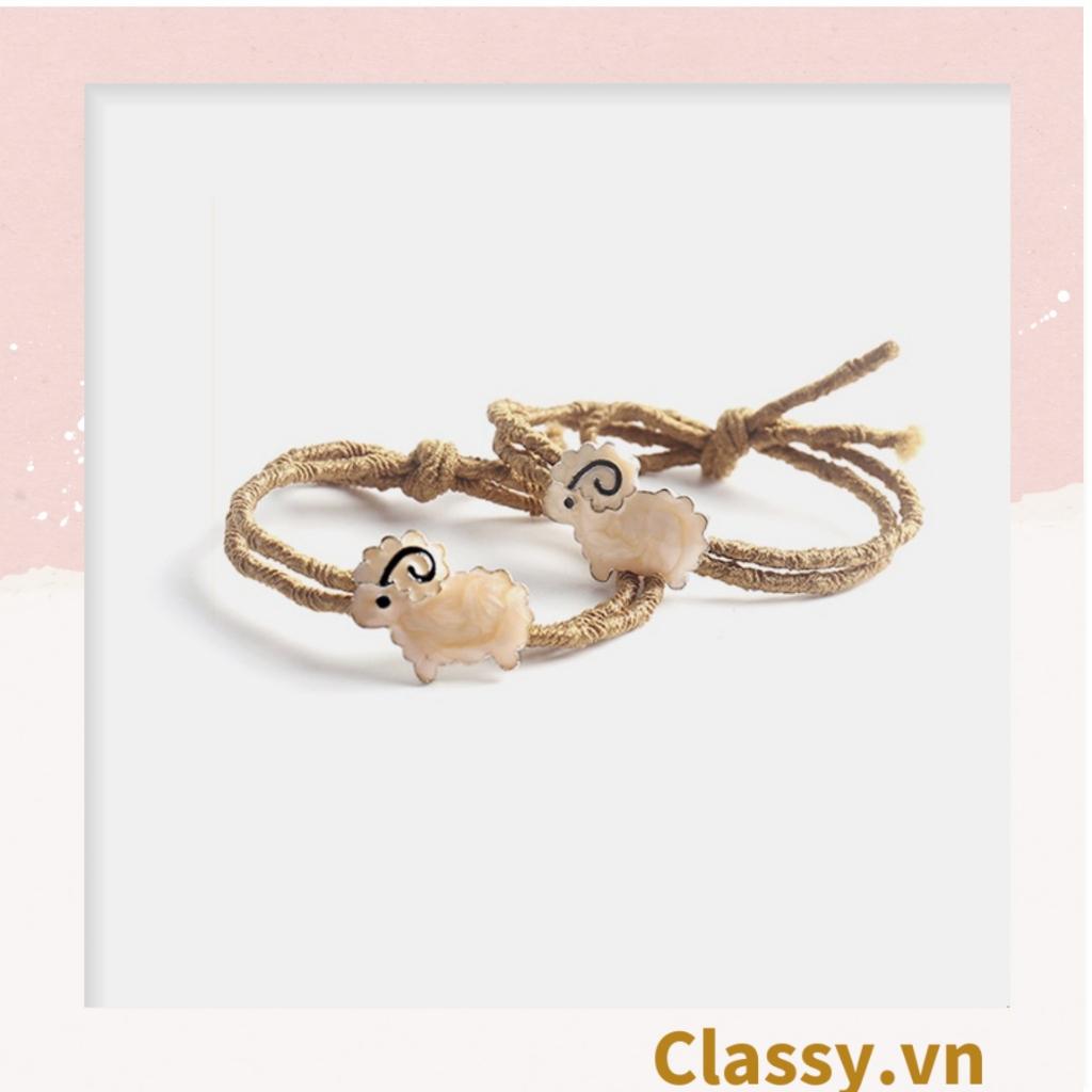 Dây cột tóc hình con cừu dễ thương, hai lớp chắc chắn, phong cách hàn quốc dành cho nữ Classy PK1018