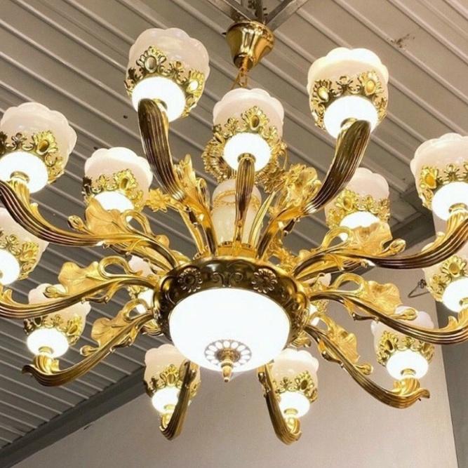 Đèn chùm phòng khách, đèn trần trang trí DCH 3017 + Tặng kèm bóng led AS Vàng
