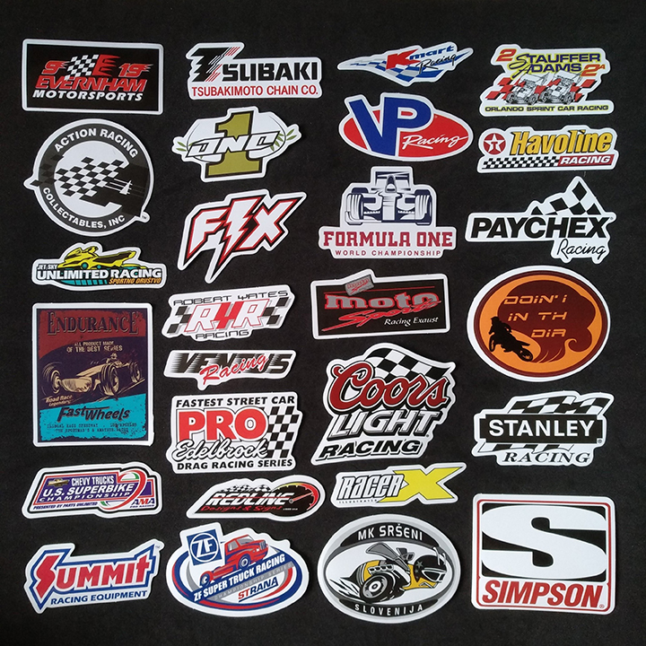 Bộ Sticker dán cao cấp chủ đề RACING - Dùng dán Xe, dán mũ bảo hiểm, dán Laptop