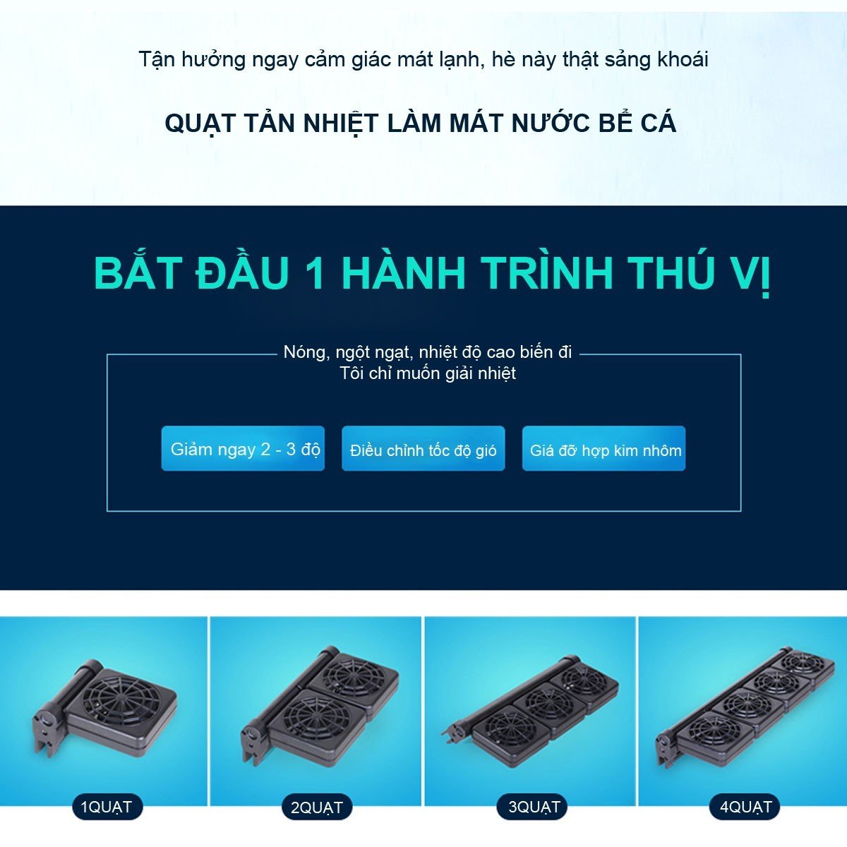 Quạt làm mát bể cá 60 - 80cm 3 Quạt