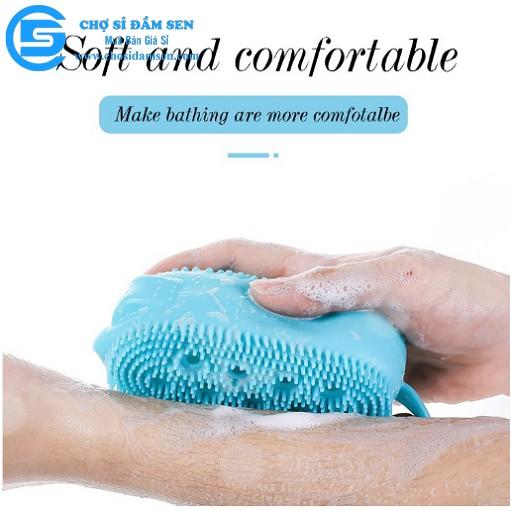 BÔNG TẮM SILICON TẠO BỌT MASSAGE HÌNH CHUỘT CUTE, BÔNG TẮM TẨY DA CHẾT 2 MẶT SILICONE