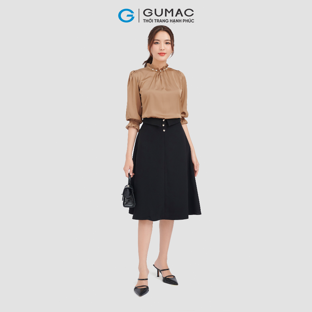 Áo kiểu GUMAC LA0809 áo tay lỡ kết ngọc thời trang