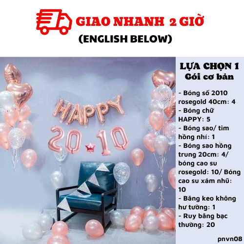 Bộ bóng trang trí 20-10 phụ nữ việt nam pnvn08