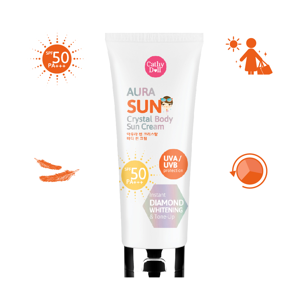 Kem Chống Nắng Ánh Nhũ Cathy Doll Aura Sun Crystal Body Sun Cream SPF50 PA+++ 138ml