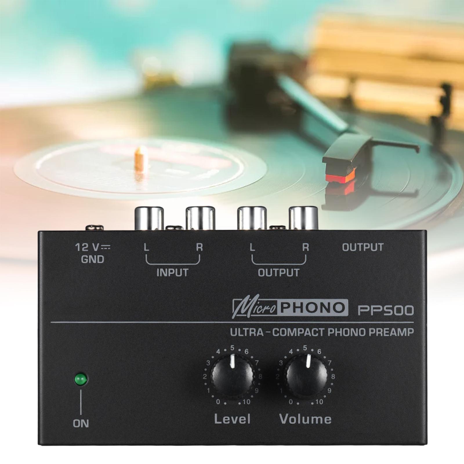 PP500 Phono Turntable Preamp Knob Control Electronic Mini Stereo
