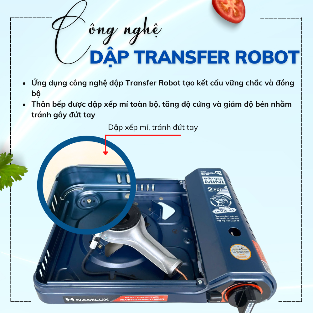 Bếp Gas Mini/ Du Lịch Cao Cấp NaMilux NH-P3012PS/PL2021PS / Van Ngắt Gas An Toàn 2 Cấp Tự Động - Giải Pháp Chống Nổ/ Hàng Chính Hãng