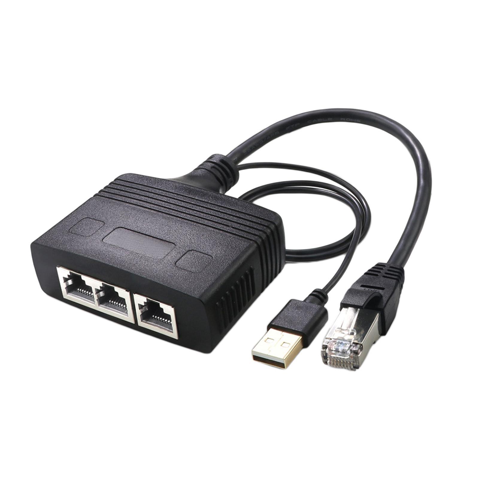 RJ45 Ethernet Splitter,  Port 3 Devices Simultaneous Networking Ethernet Cable Connector for Network Plug Connector ,Lightweight ,Fashion