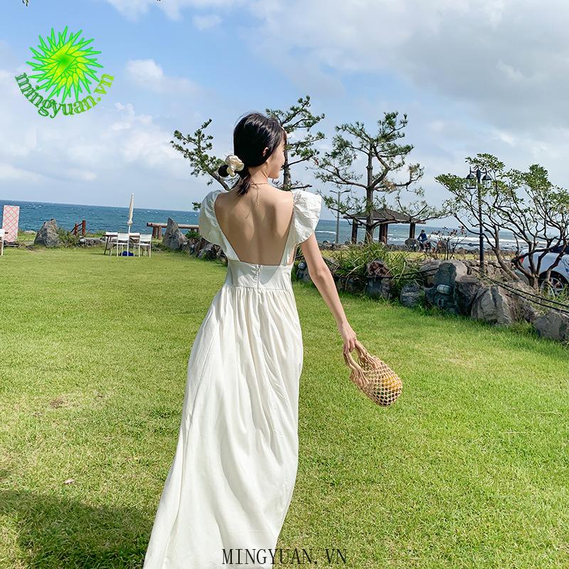 Đầm Dài Cổ Yếm Thiết Kế Thanh Lịch Cho Nữ