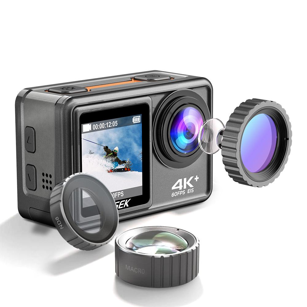 2022 Camera hành động dưới nước mới nhất 4K60fps Camera thể thao Màn hình cảm ứng 24MP Quay quay video 40M Máy ảnh chống thấm nước 40m