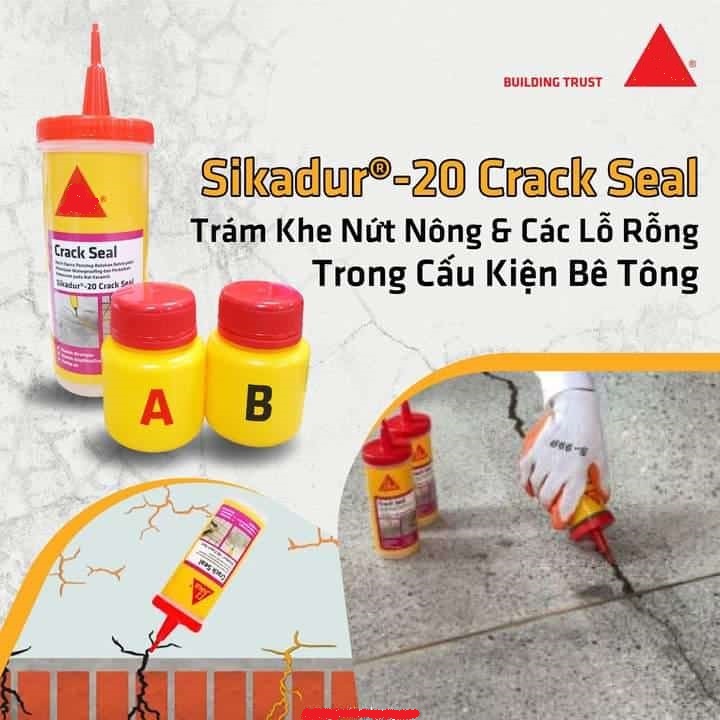 Keo xử lý đường nứt tường , nứt bê tông , chống thấm tường bị nứt .Vmixeco
