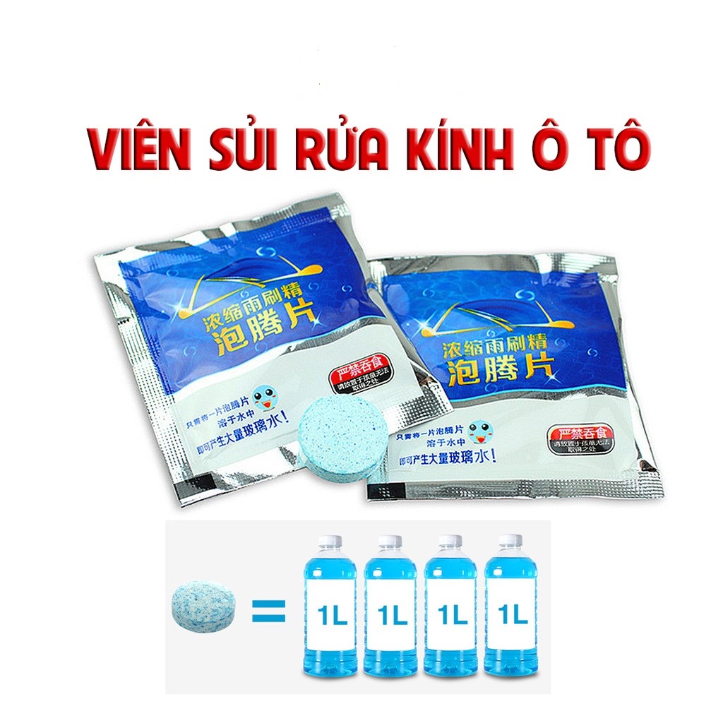 Viên Sủi Rửa Kính Đa Năng, Tiện Lợi, Viên Sủi Rửa Kính Lái Ôtô, Sử Dụng Dễ Dàng, An Toàn Cho Sức Khỏe