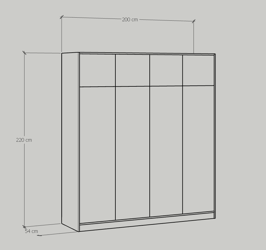 [Happy Home Furniture] ELEGANT, Tủ quần áo 2mx2m2 , 200cm x 54cm x 220cm ( DxRxC), TCM_047