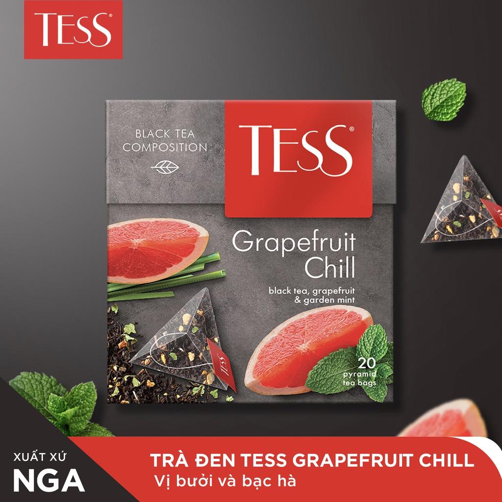 Trà đen Tess Grapefruit Chill vị bưởi và bạc hà 20 gói/hộp